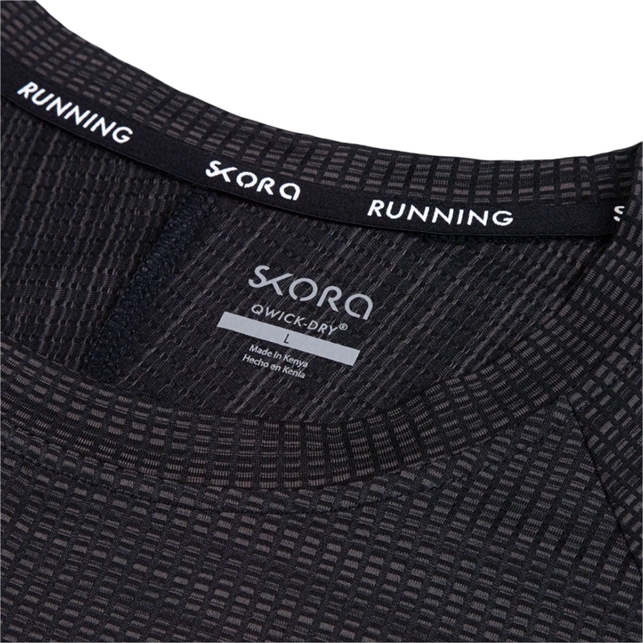 Grid Tex Running Tee | Black HTR | Medium