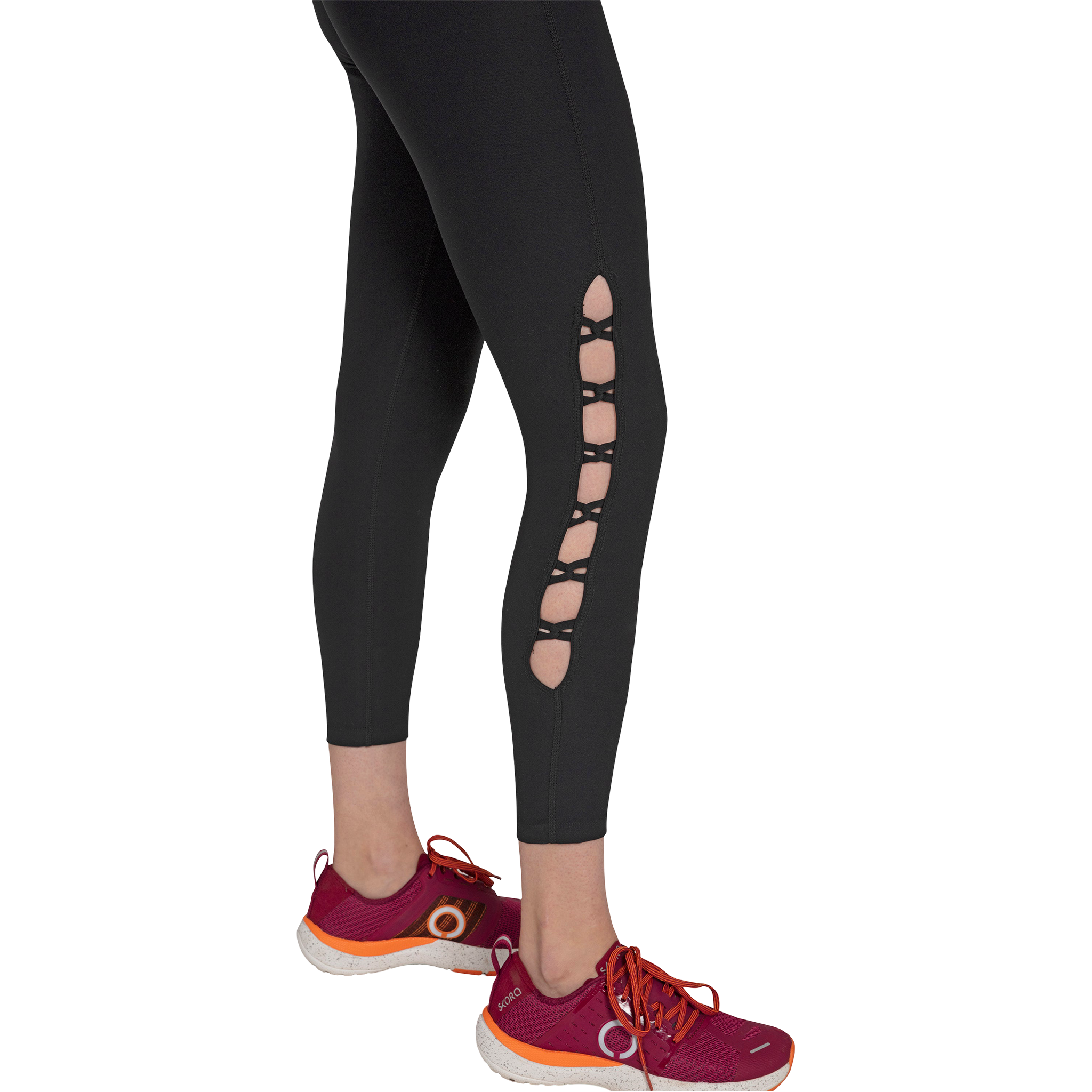 7/8 Side Loop Lattice Leggings | Rich Black