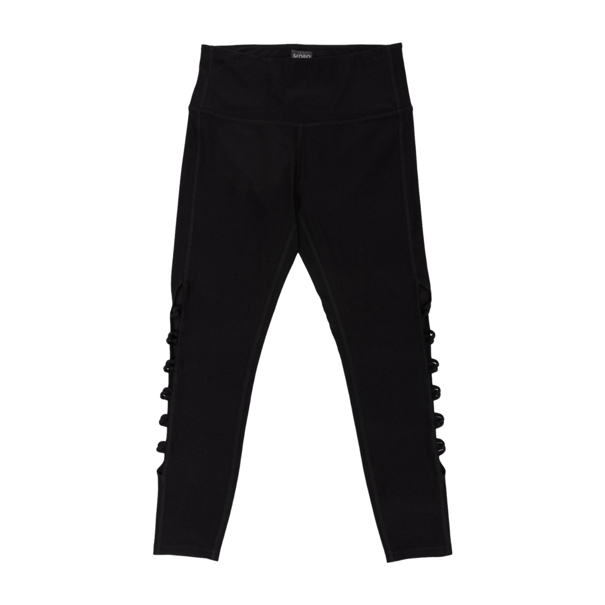 7/8 Side Loop Lattice Leggings | Rich Black