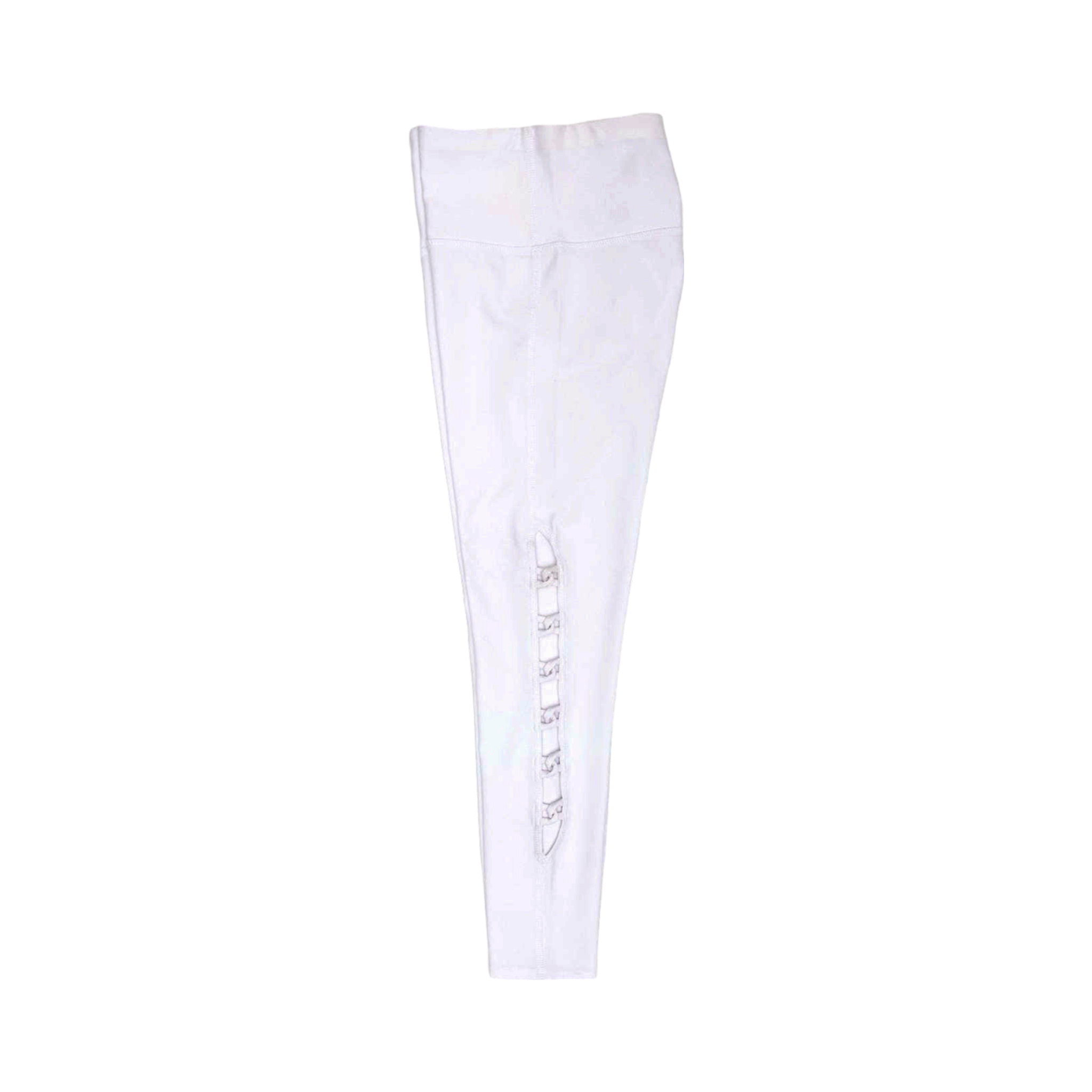 7/8 Side Loop Lattice Leggings | Arctic White